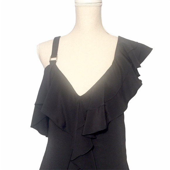 Proenza Schouler Ruffle One Shoulder Silk Tank Top - Picture 3 of 9